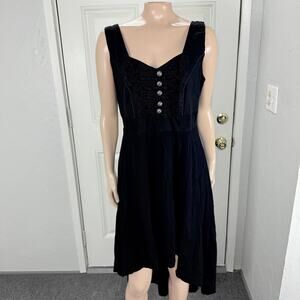Vintage Y2K Royal Bones Dress XL Cotton Goth Medieval Hi Low Gothic D3-18